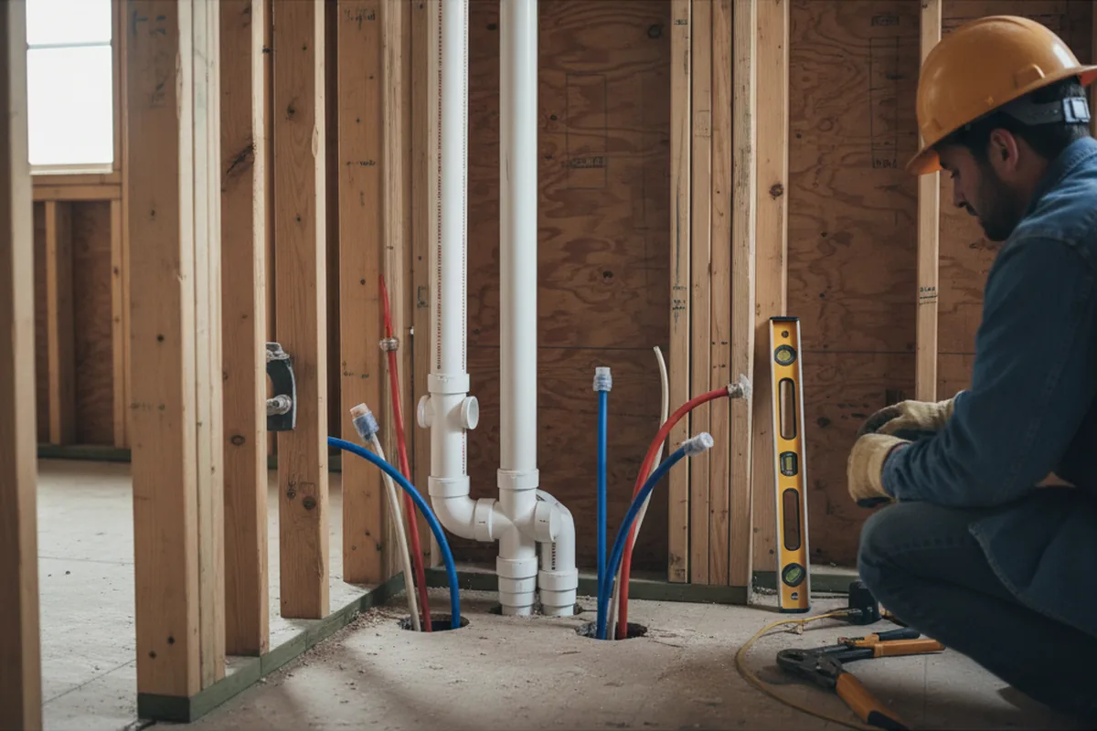 Drain and supply rough-in during Garbage Disposal Repair in Olar